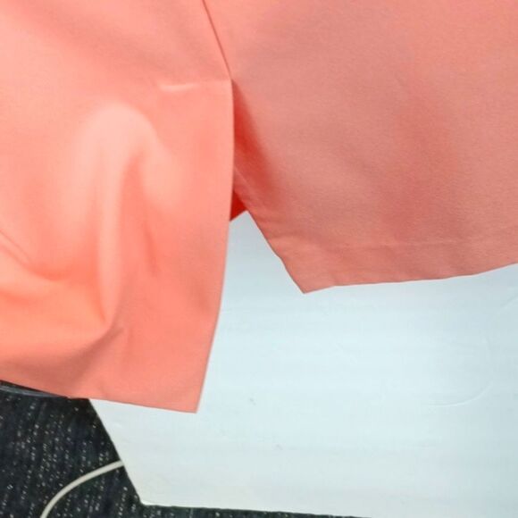 Alex Marie Women Apricot Sleeveless V Neck Belted Sheath Midi Dress sz 4 - Picture 14 of 15